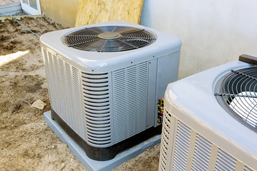 AC installation before weather Shifts - Installation air ventilation conditioning system in the under construction new house